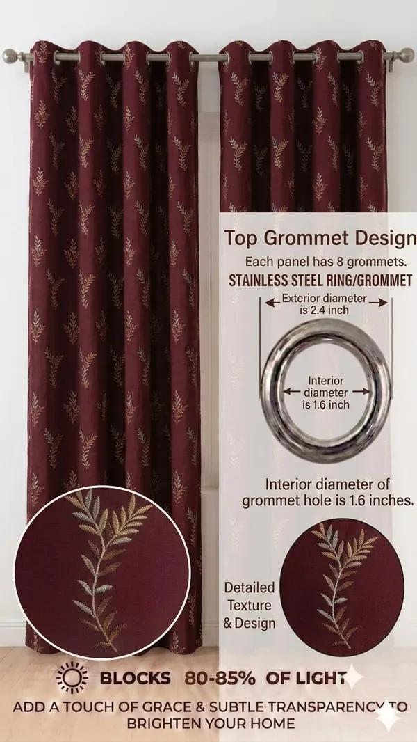 Fabric_Contemporary_Leaf_Pattern_Eyelet_Curtains