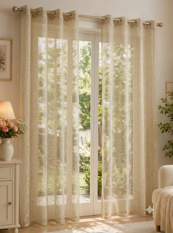 Polyester_Textured_Gold_Sheer_Curtain_Fabric