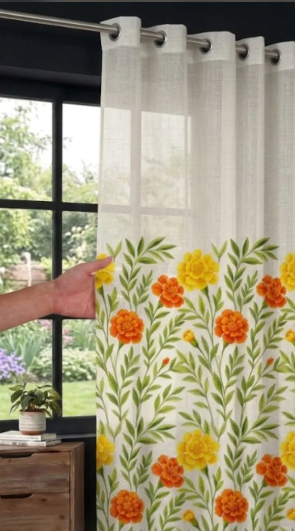 Sheer_Floral_Print_Eyelet_Curtain