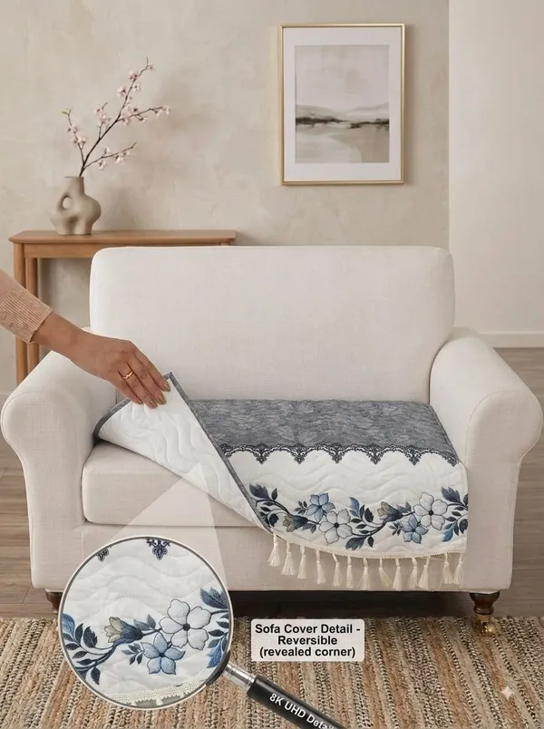 Fabric_Floral_Print_Quilted_Single_Sofa_Seat_Cover