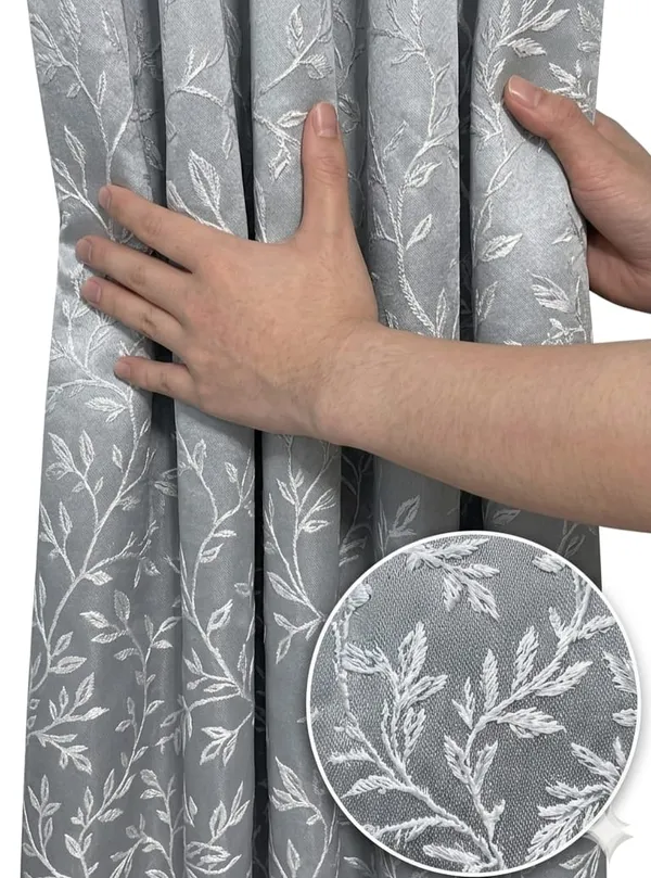 Grey_Floral_Embroidered_Window_Curtain