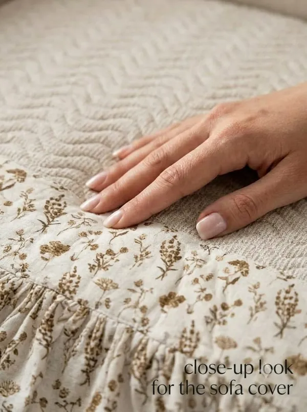 Fabric_Floral_Print_Recliner_Chair_Seat_Cover