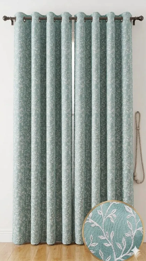 Fabric_Floral_Print_Eyelet_Window_Curtain