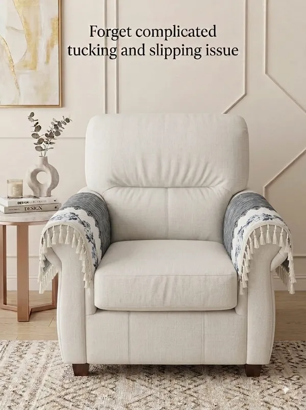 Grey_Fabric_Floral_Print_Sofa_Armrest_Covers
