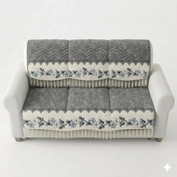 Grey_Quilted_Floral_Print_Sofa_Cover