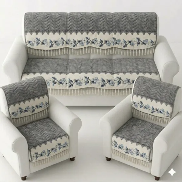 Grey_Quilted_Floral_Print_Sofa_Cover