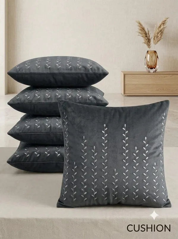 Grey_Velvet_Blend_Embroidered_Cushion_Cover
