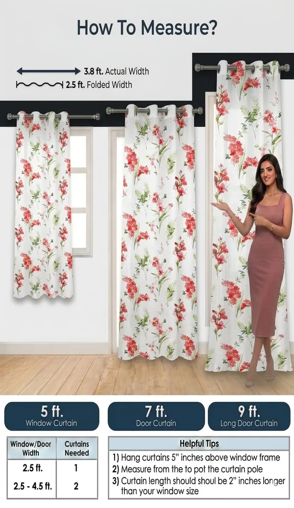 White_Floral_Print_Eyelet_Window_Curtains