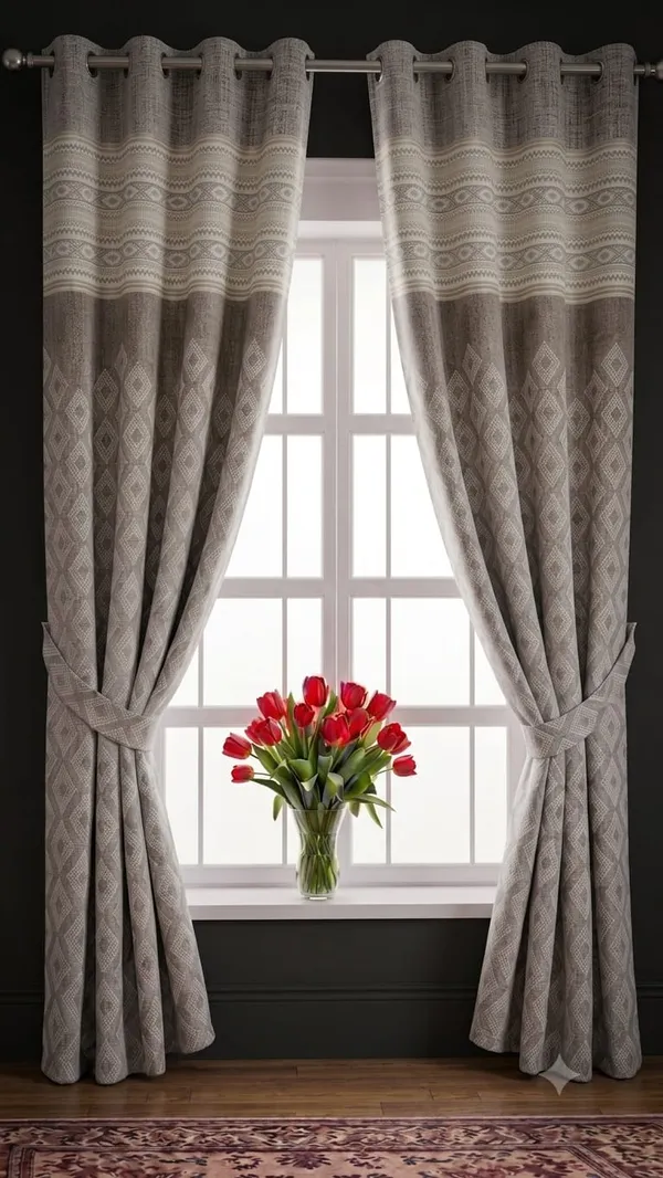 Woven_Contemporary_Geometric_Print_Eyelet_Curtains