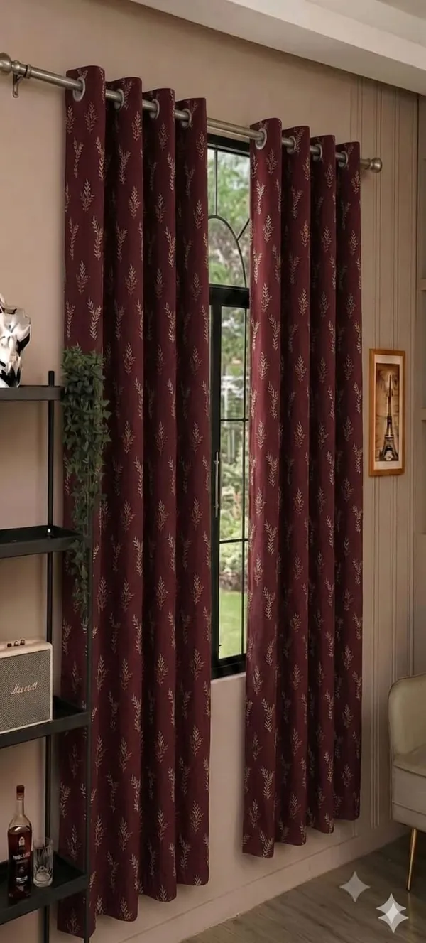 Fabric_Contemporary_Leaf_Pattern_Eyelet_Curtains
