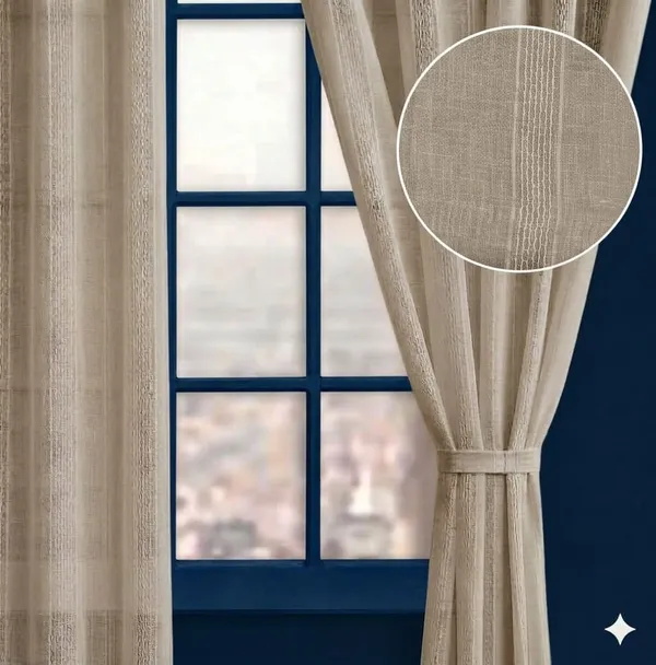 Beige_Textured_Stripe_Sheer_Curtains