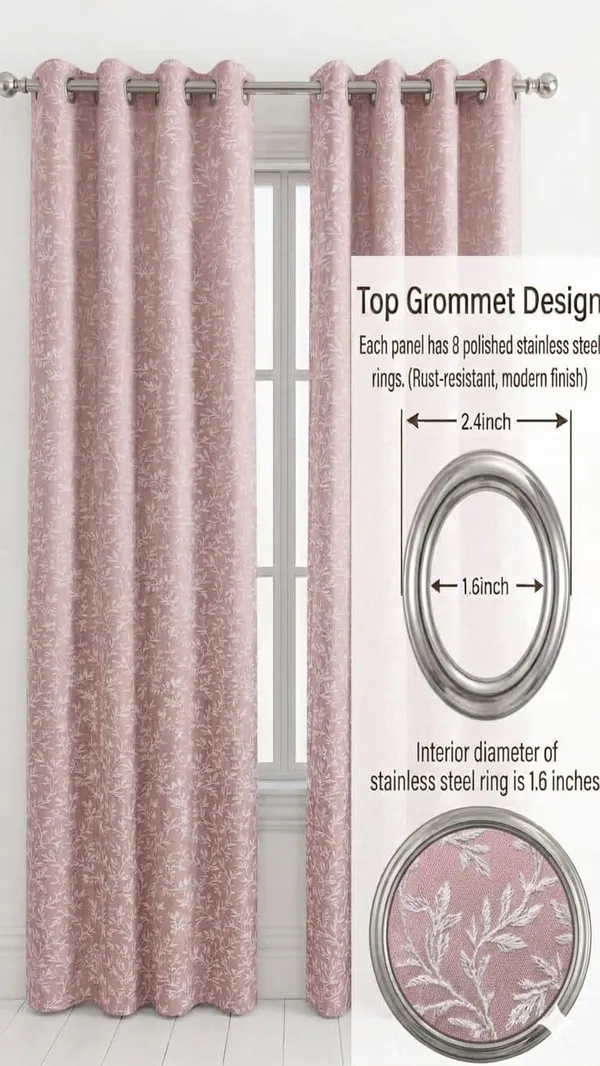 Pink_Floral_Print_Eyelet_Curtain