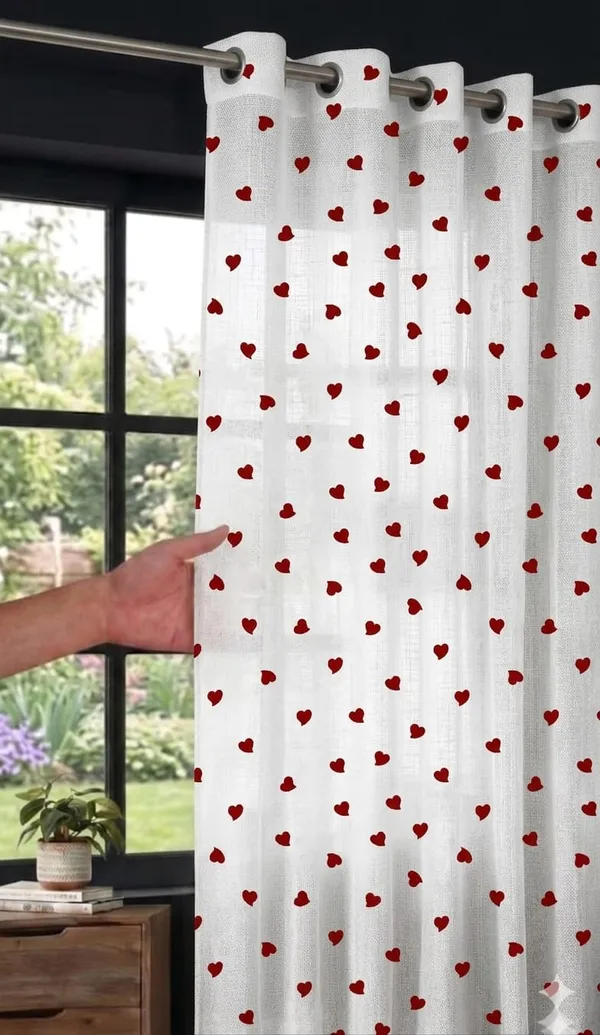Fabric_Romantic_Heart_Print_Curtain