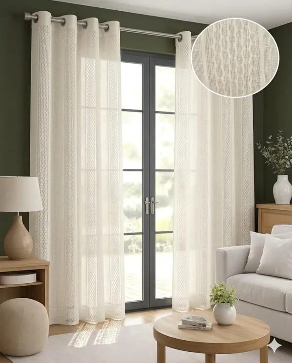 Ivory_Sheer_Textured_Grommet_Curtains