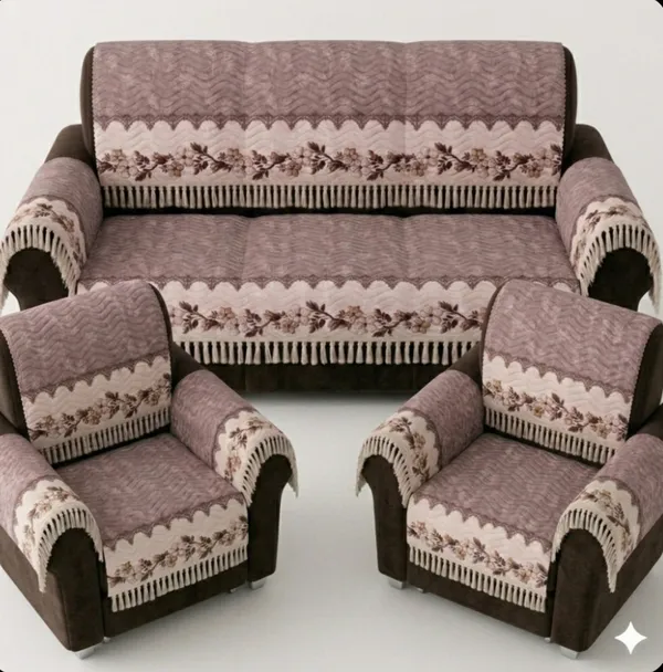 Quilted_Floral_Print_Single_Seater_Sofa_Cover