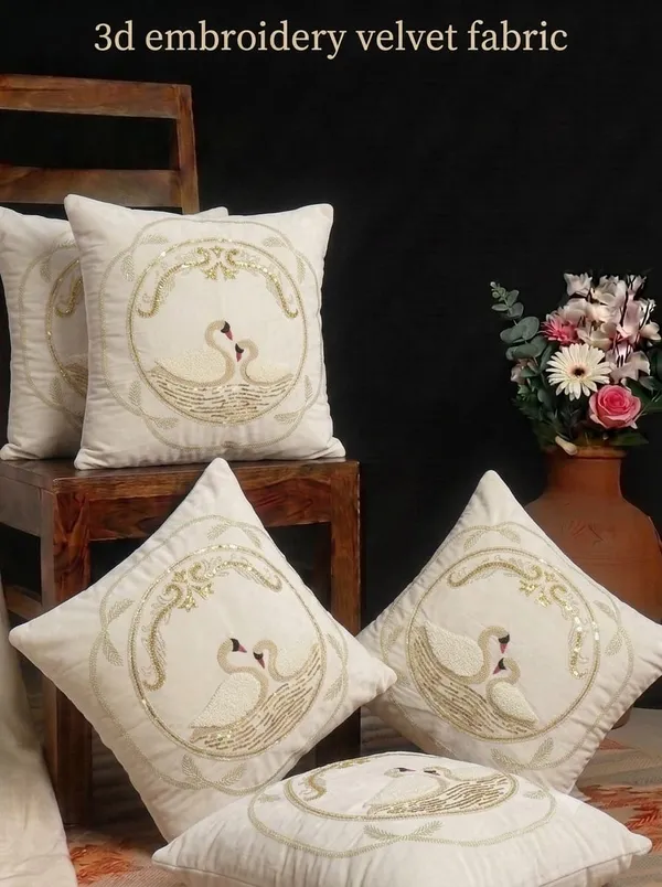 Velvet_Embroidered_Swan_Cushion_Covers_Pack_Of_5