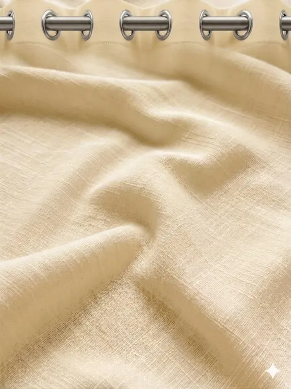 Cream_Textured_Grommet_Curtain_Panel
