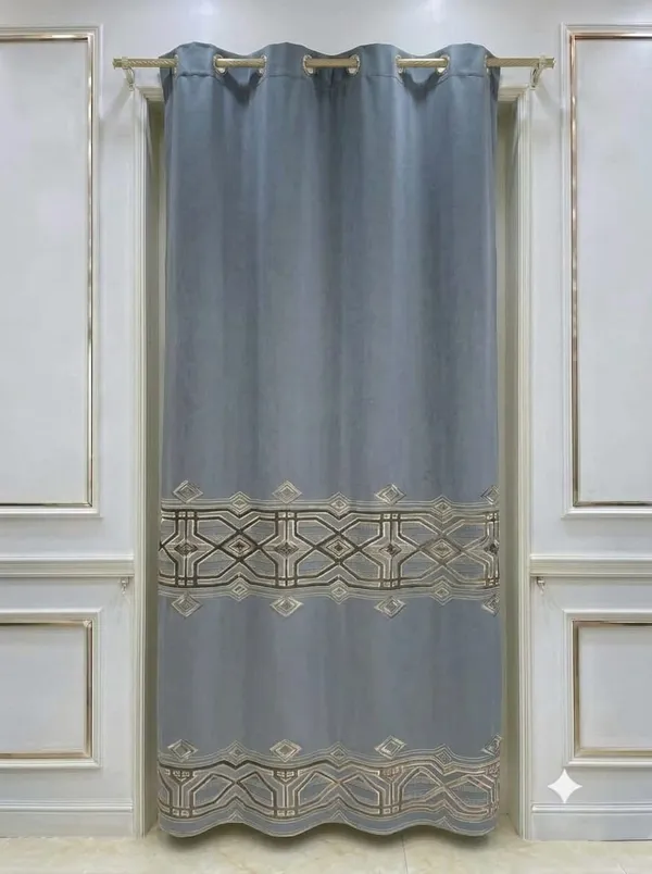 Grey_Geometric_Pattern_Curtain_Panel