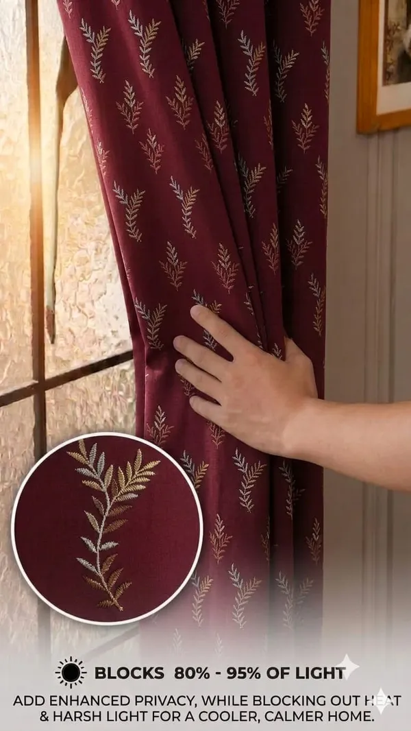 Fabric_Contemporary_Leaf_Pattern_Eyelet_Curtains