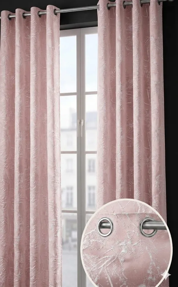 Pink_Textured_Marble_Print_Window_Curtains