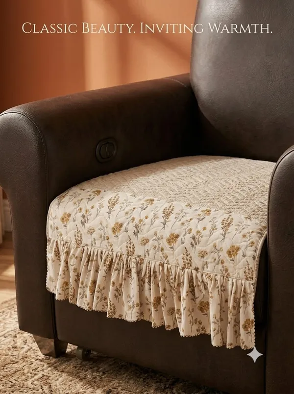 Fabric_Floral_Print_Recliner_Chair_Seat_Cover