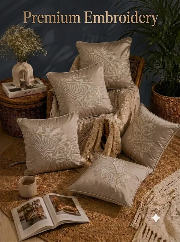 Beige_Embroidered_Decorative_Cushion_Cover