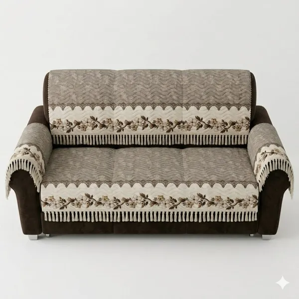 Fabric_Floral_Pattern_Loveseat_Sofa_Cover