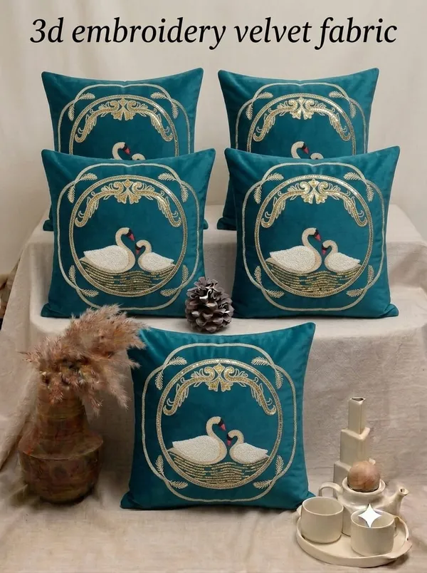 Velvet_Decorative_Swan_Embroidered_Cushion_Covers_Set_Of_5