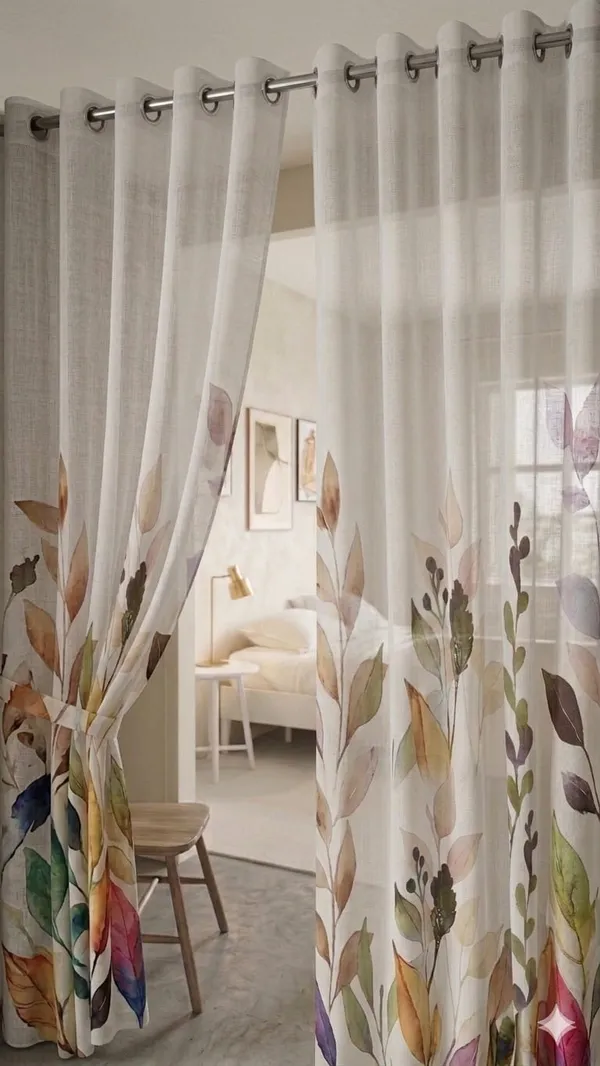 Sheer_Botanical_Leaf_Print_Eyelet_Window_Curtain