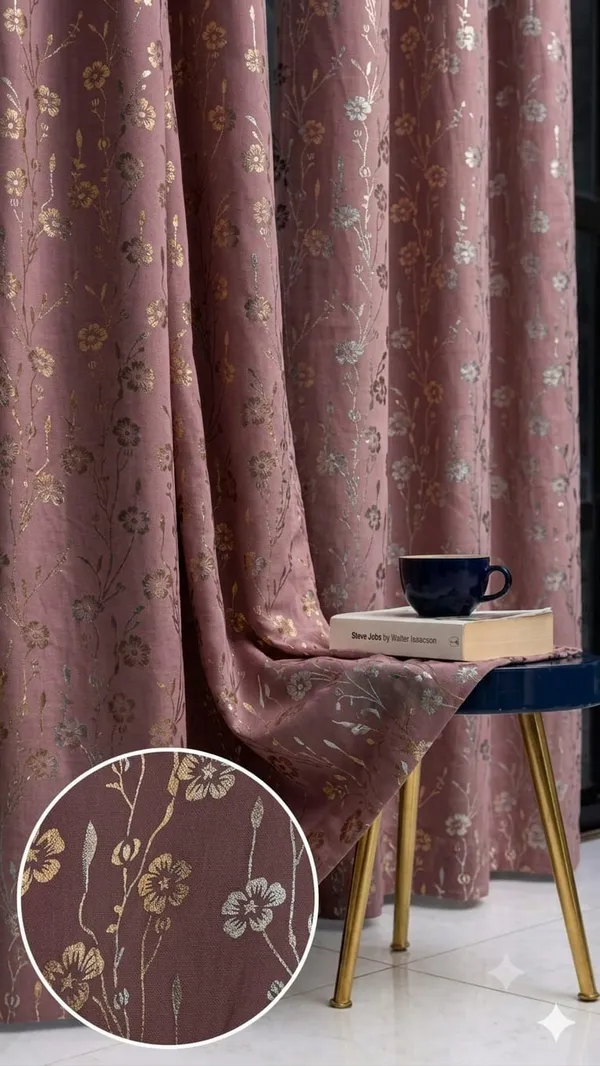 Jacquard_Floral_Print_Eyelet_Curtain