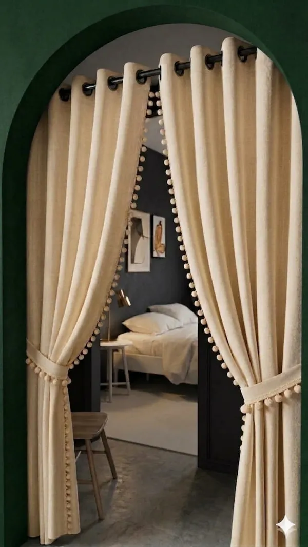 Cream_Textured_Grommet_Curtain_Panel