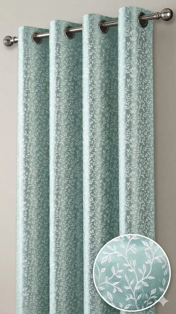 Fabric_Floral_Print_Eyelet_Window_Curtain