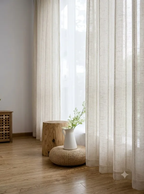 White_Sheer_Modern_Striped_Curtain