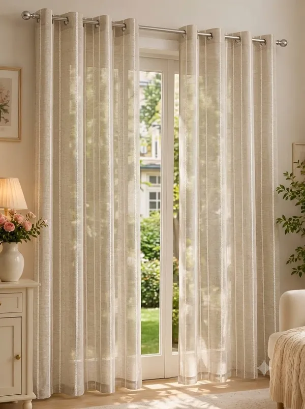 Sheer_Striped_Window_Curtain_With_Pearl_Tieback