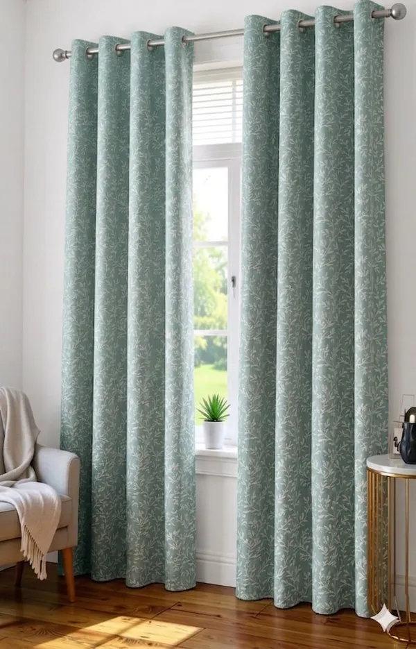 Fabric_Floral_Print_Eyelet_Window_Curtain