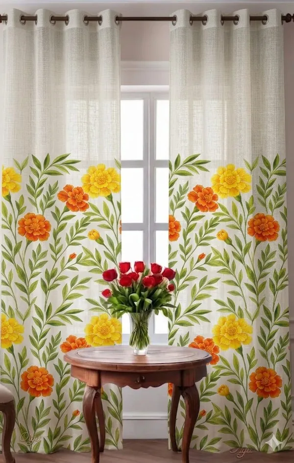Sheer_Floral_Print_Eyelet_Curtain