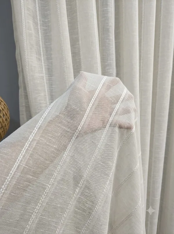 White_Sheer_Modern_Striped_Curtain
