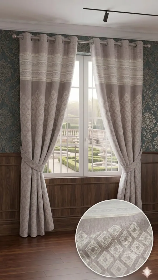 Grey_Geometric_Pattern_Eyelet_Curtain_Pair