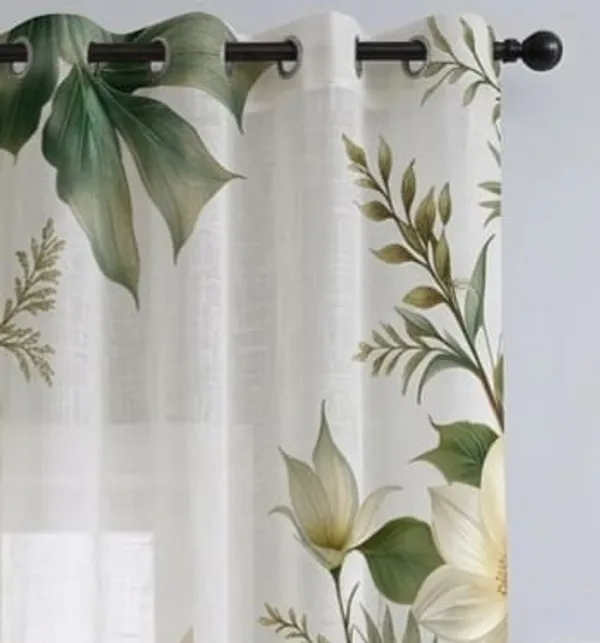 Botanical_Floral_Print_Grommet_Curtain_Panels