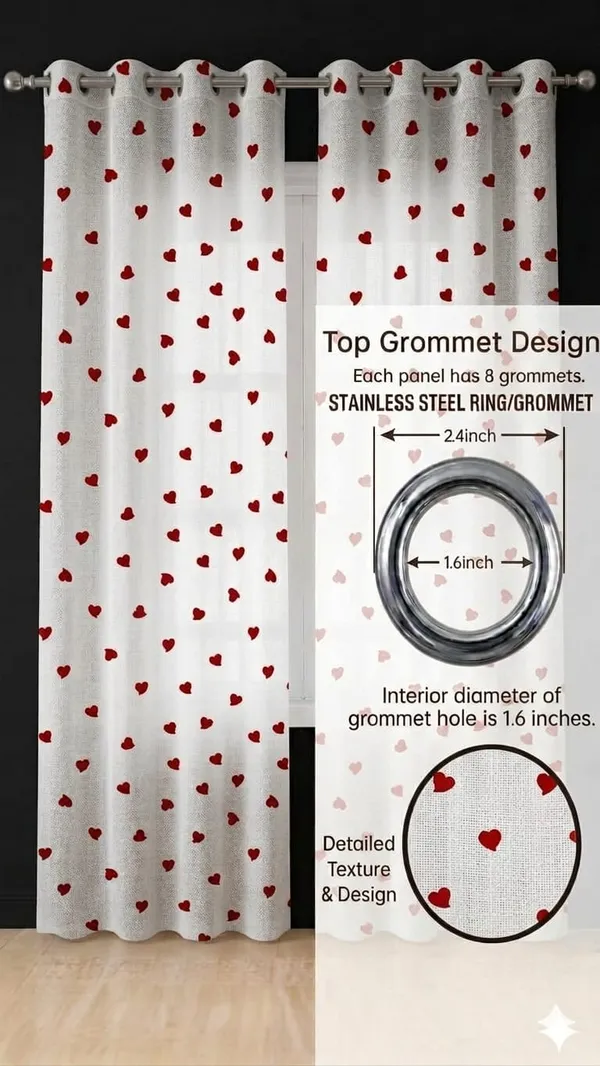Fabric_Romantic_Heart_Print_Curtain