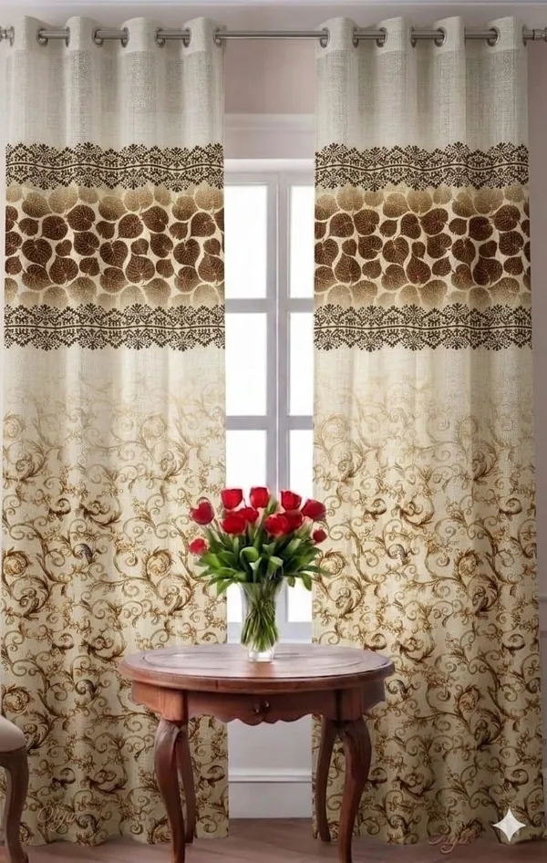 Cream_Printed_Floral_Pattern_Window_Curtains