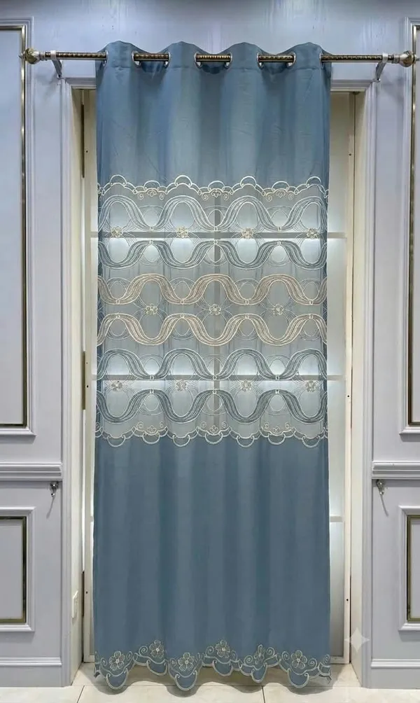 Blue_Embroidered_Wave_Pattern_Window_Curtain