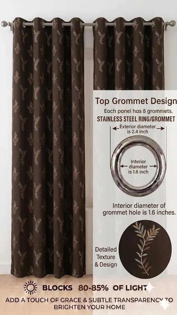 Brown_Leaf_Print_Eyelet_Curtain