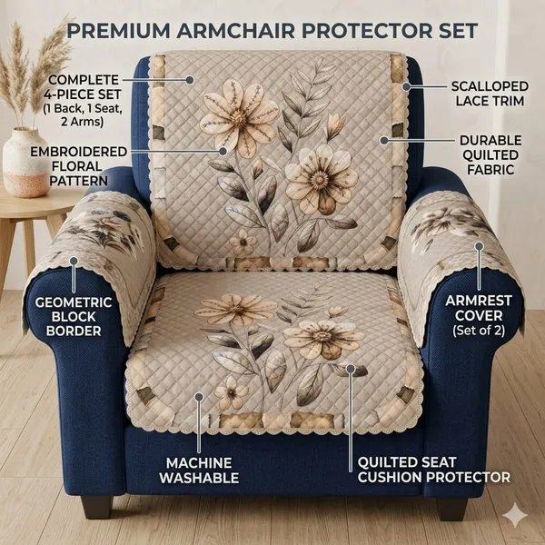 PRINTED_CHAMPA_BEIGE-1SEATER_4PC