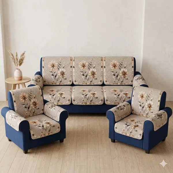 PRINTED_CHAMPA_BEIGE-5SEATER3+1+1-16PC