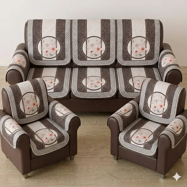 PRINTED_LAVENDER_BROWN-5SEATER3+1+1-16PC
