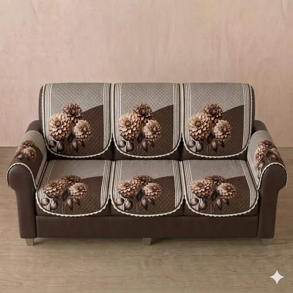 PRINTED_LILY_BROWN-5SEATER3+1+1-16PC