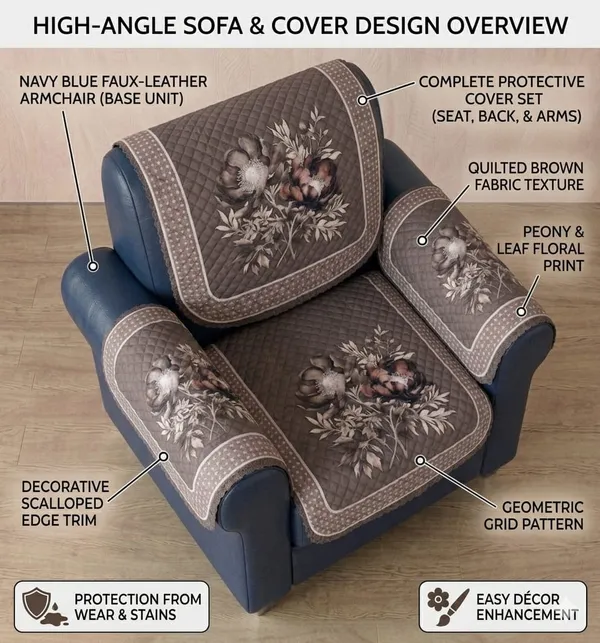 PRINTED_ORCHID_BROWN-1SEATER_4PC