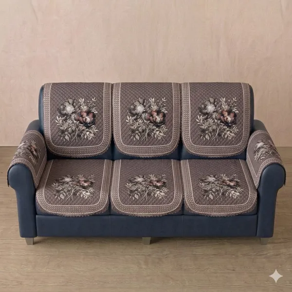 PRINTED_ORCHID_BROWN-5SEATER3+1+1-16PC