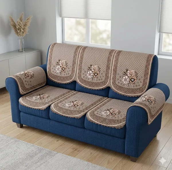 PRINTED_PANSY_BROWN-5SEATER3+1+1-16PC